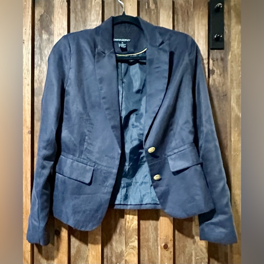 Cynthia Rowley Blue Tailored Blazer with Structured Shoulders XS